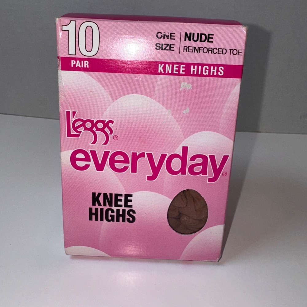 L'eggs Everyday Knee Highs Women One Size Nude 10 Pair Reinforced Toe Sheer